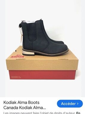 Kodiak Black Leather  Alma Chelsea Boots with Pull Tab